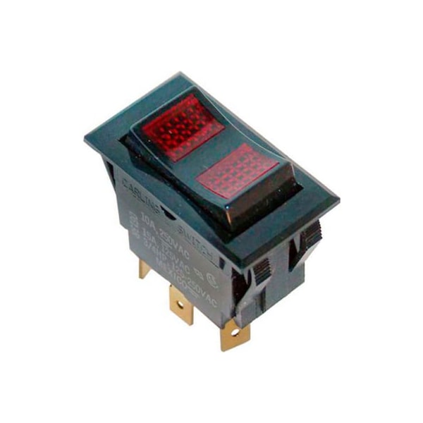 Allpoints 42-1233 On/Off/On Lighted Rocker Switch - 10A/250V, 15A/125V